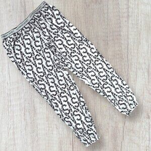 Victoria's Secret VS Logo Pink Leopard Print PJ Pajama Lounge Pants S